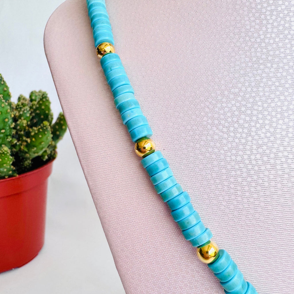 Collar turquesa corazón nacar