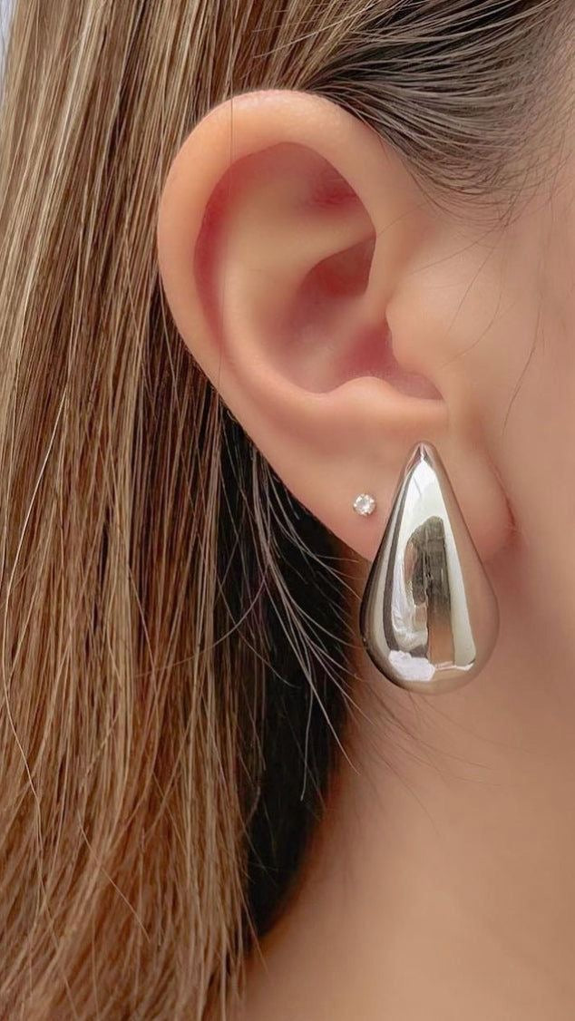 Arete gota chunky silver
