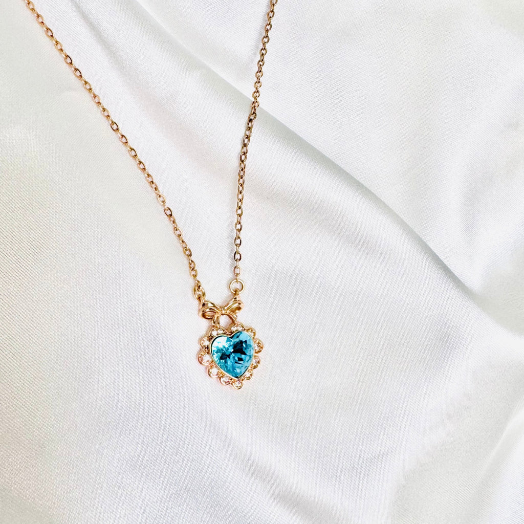 Collar corazón turquesa