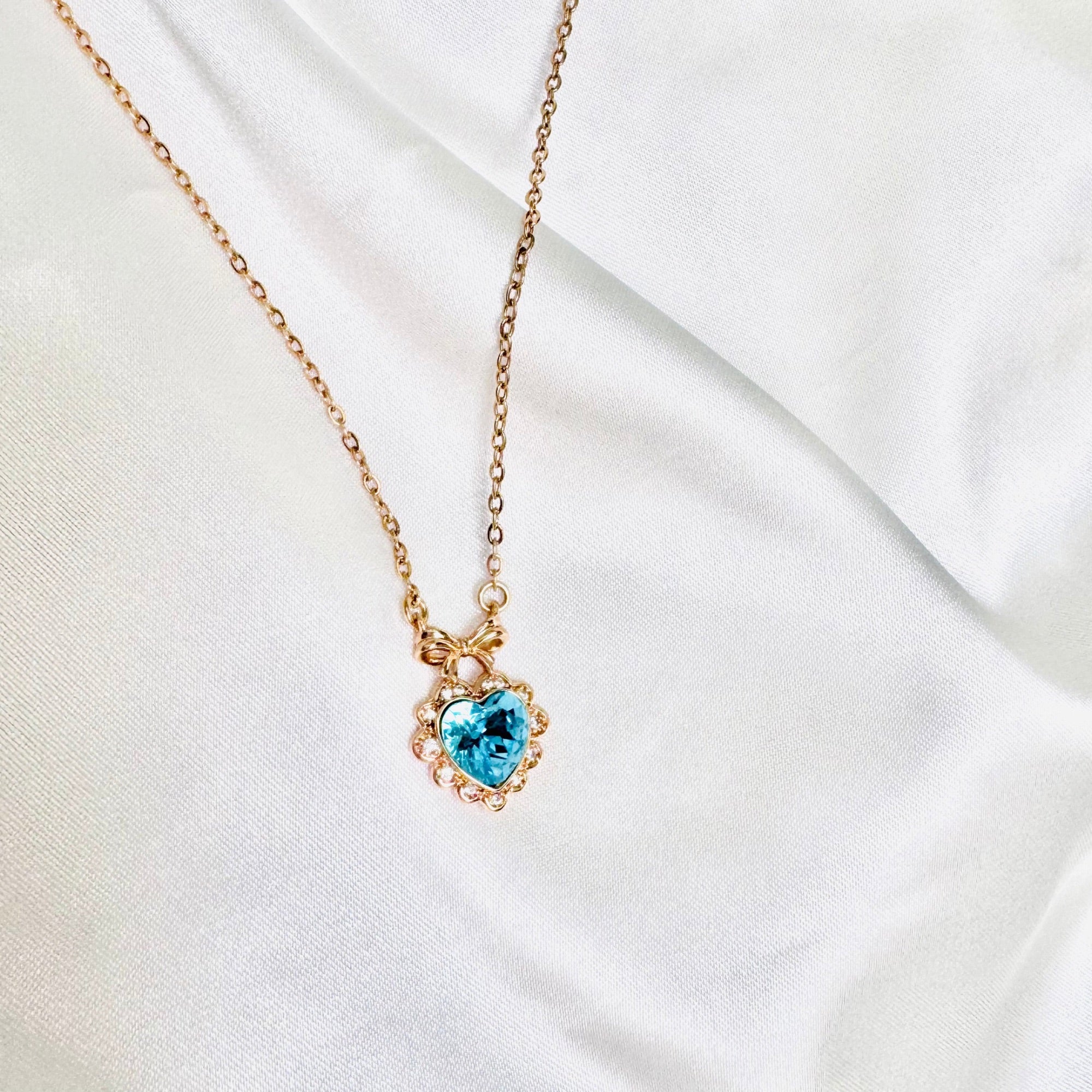 Collar corazón turquesa