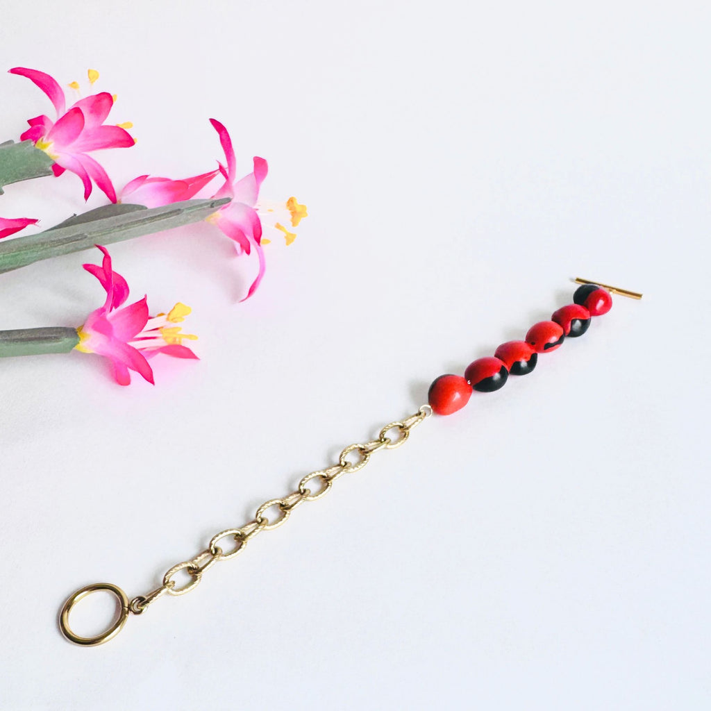 Pulsera huayruro eslabón