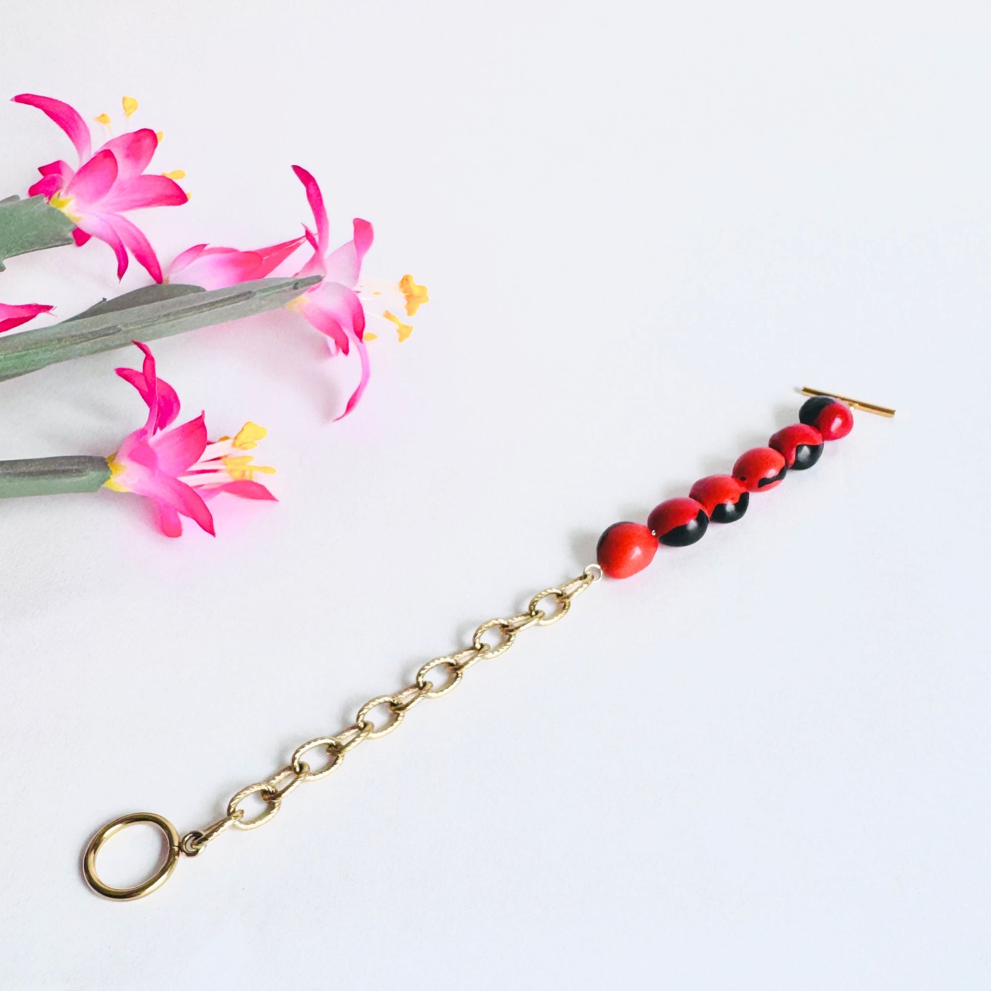 Pulsera huayruro eslabón