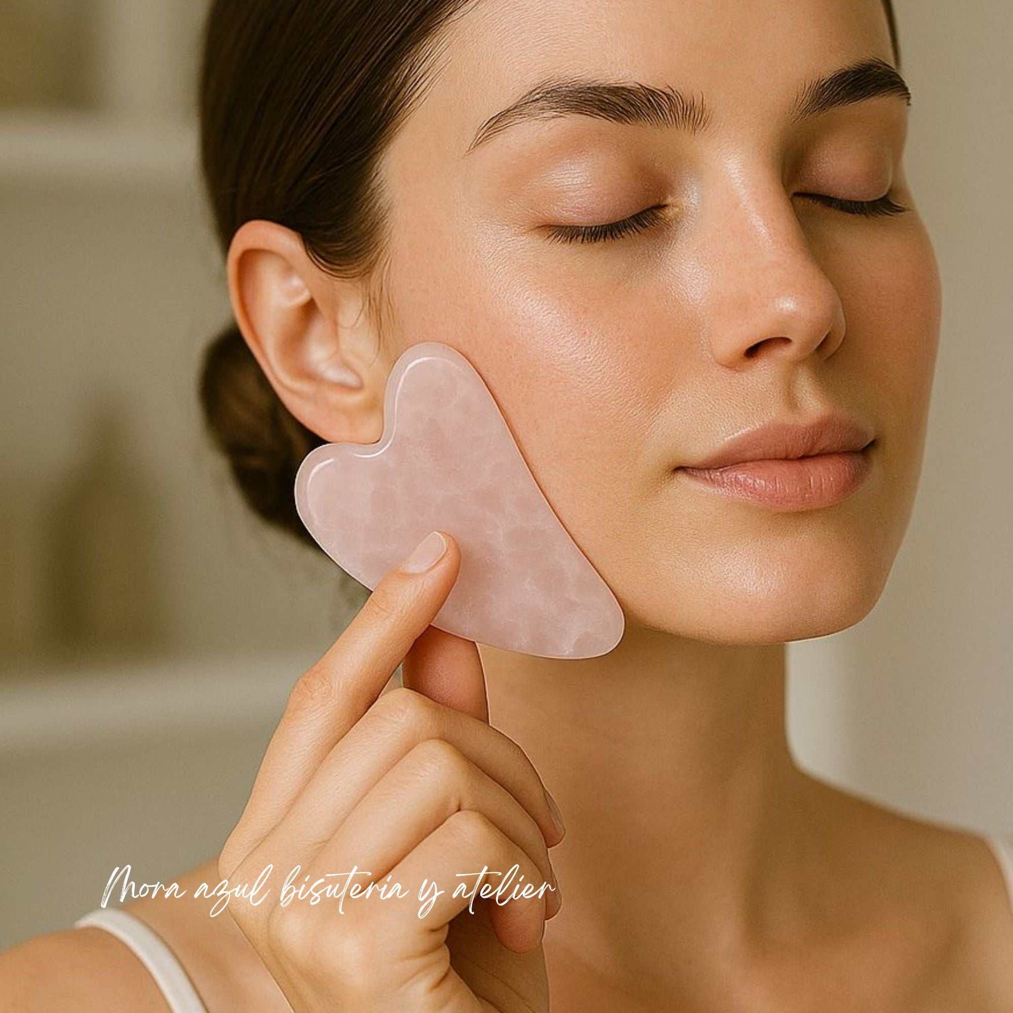 Gua Sha Cuarzo rosa natural