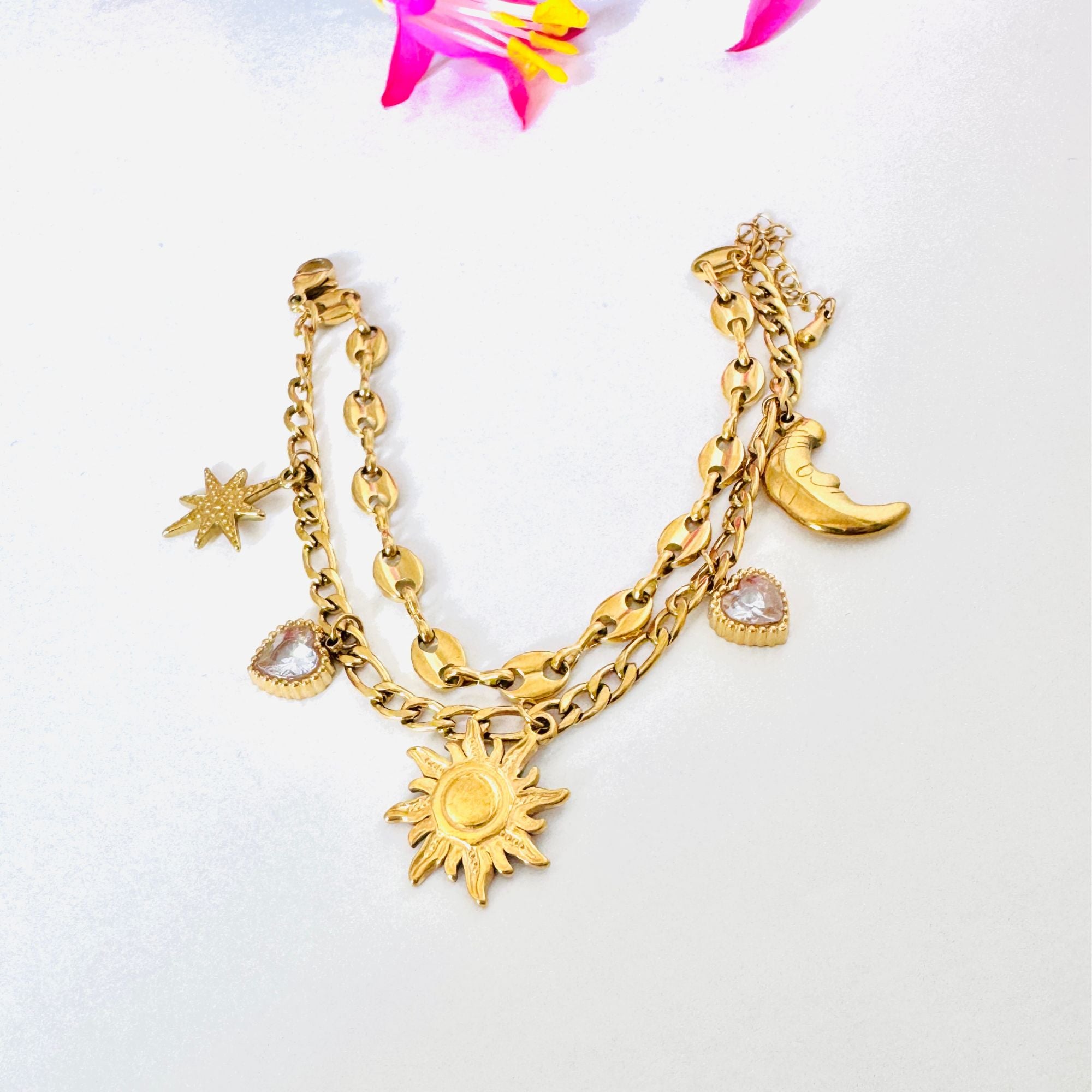 Pulsera doble de estrellas dupe Tifany