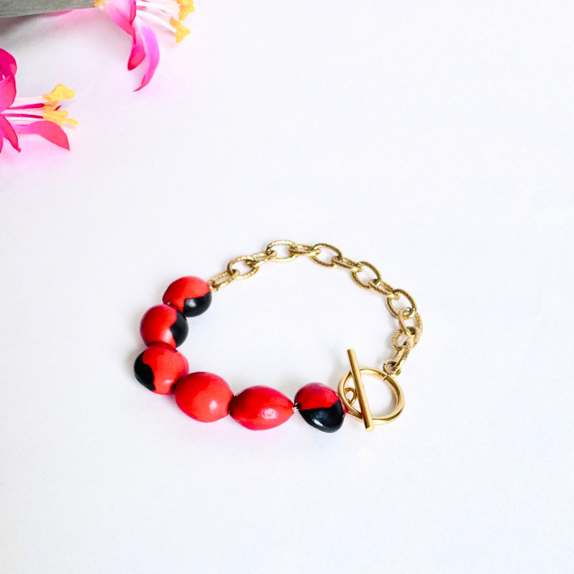 Pulsera huayruro eslabón